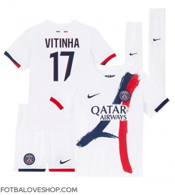Paris Saint-Germain Vitinha #17 Dětské Venkovní Dres 2024-25 Krátký Rukáv (+ trenýrky)